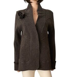 NWT Vintage Italian LO RI  Brown Knit Sweater Blazer Made in Italy